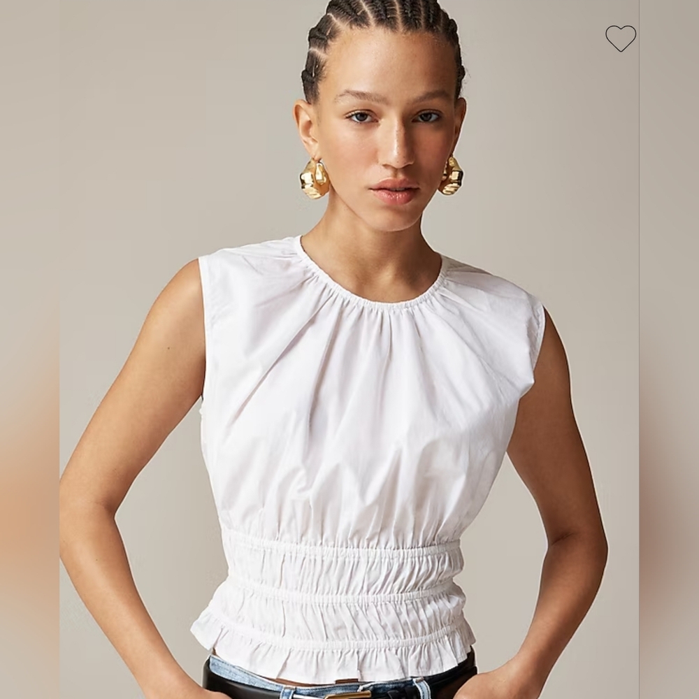 J. Crew White Sleeveless Blouse
